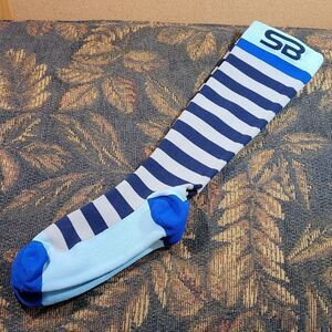 Unisex SB SOX Compression Socks Stripes Blue and Grey- Size L